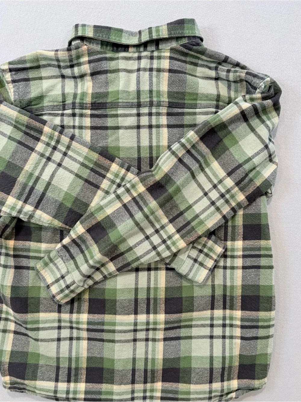 Columbia Flannel Shirt Men's Large Green Plaid Lined Button Up